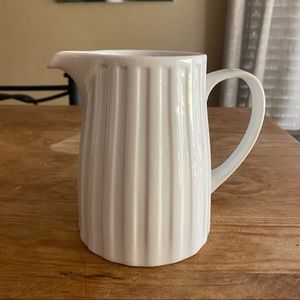 Crate&Barrel Medium Ribbed Porcelain Pitcher